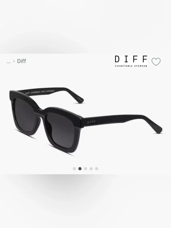 DIFF Carson Sunglasses Black Square Frame Grey Gradient Sharp Lens Oversized NIB - Picture 2 of 2